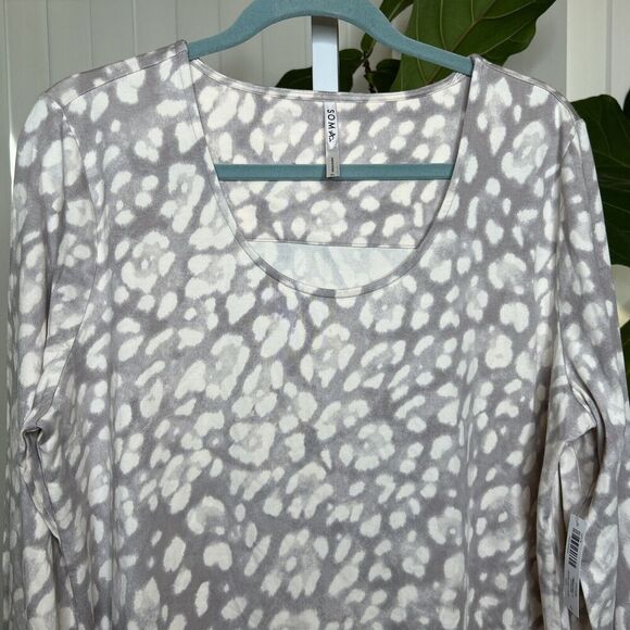 Soma Sleepshirt Long Sleeves Jaguar Print Taupe Color Size XL NEW - Picture 3 of 7